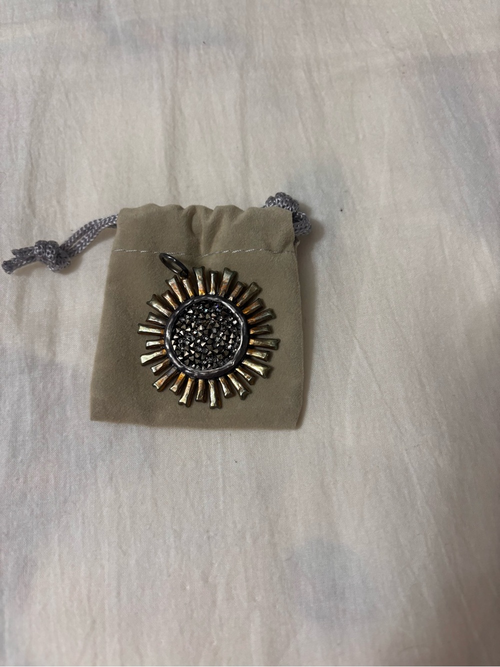 Waxing Poetic Two-Tone Sunburst Pendant Necklace - Gold & Silver